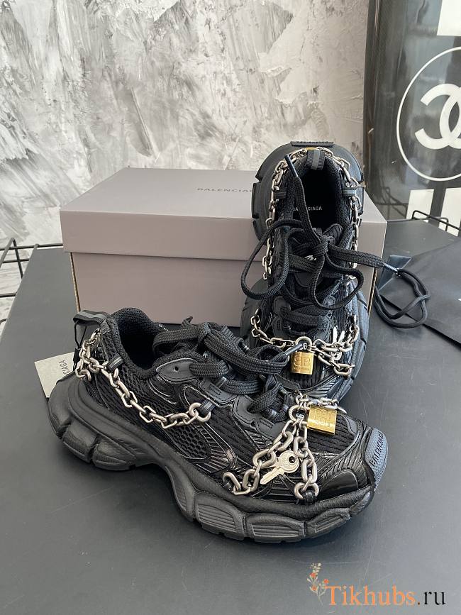 Balenciaga Black Lock Sneaker - 1