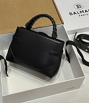 Balmain Black Leather Bbuzz 22 Bag 22x17x11cm - 6