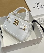 Balmain White Leather Bbuzz 22 Bag 22x17x11cm - 4