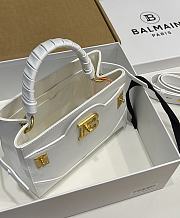 Balmain White Leather Bbuzz 22 Bag 22x17x11cm - 2