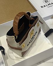 Balmain Canvas Brown Bbuzz 22 Bag 22x17x11cm - 4