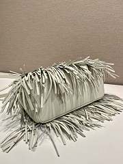 Prada Galleria Small Leather Bag Fringes White 24.5x18.5x11cm - 6