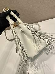 Prada Galleria Small Leather Bag Fringes White 24.5x18.5x11cm - 2