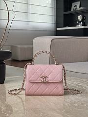 Chanel Top Handle Pink Caviar 14.5x11.5x5.5cm - 1