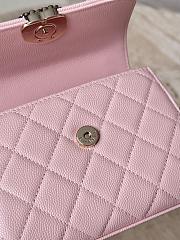 Chanel Top Handle Pink Caviar 14.5x11.5x5.5cm - 6