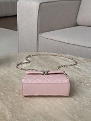 Chanel Top Handle Pink Caviar 14.5x11.5x5.5cm - 4