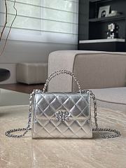 Chanel Top Handle Silver 14.5x11.5x5.5cm - 1