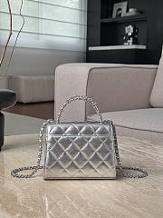 Chanel Top Handle Silver 14.5x11.5x5.5cm - 3