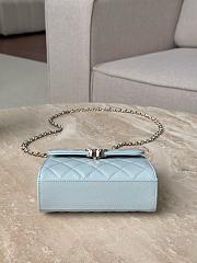 Chanel Top Handle Blue Caviar 14.5x11.5x5.5cm - 4