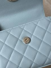 Chanel Top Handle Blue Caviar 14.5x11.5x5.5cm - 3