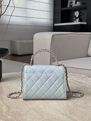 Chanel Top Handle Blue Caviar 14.5x11.5x5.5cm - 2
