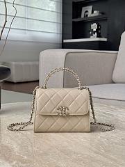 Chanel Top Handle Beige Caviar 14.5x11.5x5.5cm - 1