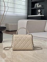 Chanel Top Handle Beige Caviar 14.5x11.5x5.5cm - 4