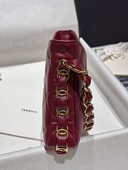 Chanel Hobo Bag Red Lambskin 24x17x5cm - 3