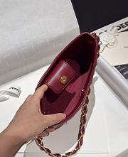 Chanel Hobo Bag Red Lambskin 24x17x5cm - 2