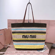 Miu Miu Woven Tote Bag Brown Yellow 40x34x16cm - 1