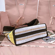Miu Miu Woven Tote Bag Brown Yellow 40x34x16cm - 6