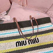 Miu Miu Woven Tote Bag Brown Yellow 40x34x16cm - 2