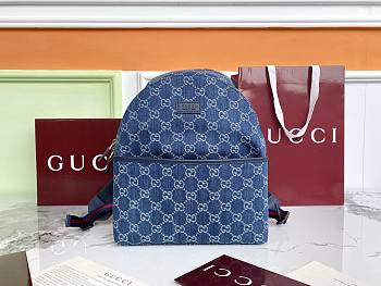 Gucci Children's GG Backpack Denim 32x25x11cm