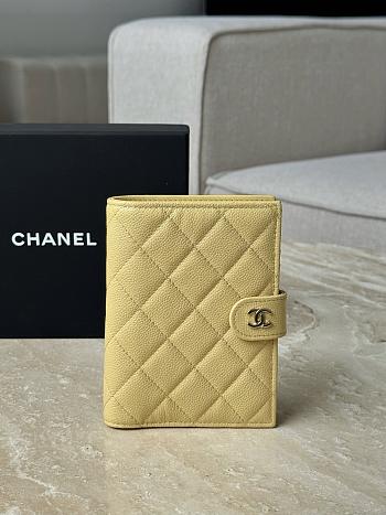 Chanel Wallet Yellow Caviar Silver 14x10.5x2cm