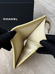 Chanel Wallet Yellow Caviar Silver 14x10.5x2cm - 3