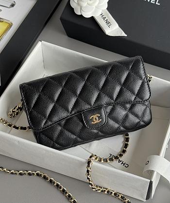 Chanel Black Wallet On Chain Black Caviar 19cm