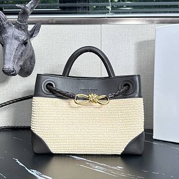 Bottega Veneta Small Andiamo Black Raffia Bag 25x20x10cm