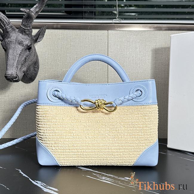 Bottega Veneta Small Andiamo Blue Raffia Bag 25x20x10cm - 1