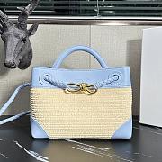 Bottega Veneta Small Andiamo Blue Raffia Bag 25x20x10cm - 1