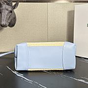 Bottega Veneta Small Andiamo Blue Raffia Bag 25x20x10cm - 6