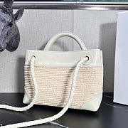 Bottega Veneta Small Andiamo White Raffia Bag 25x20x10cm - 3