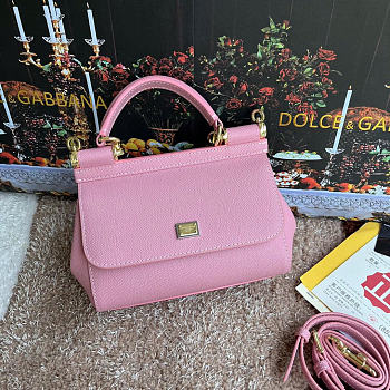Dolce & Gabbana Sicily Handbag Pink 20x17x7cm