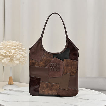 Miu Miu Ivy Tote Dark Brown Bag 35x40cm