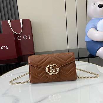 Gucci Wallet Chain Brown 20x12x4cm