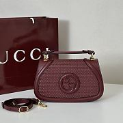 Gucci Blondie Medium Top Handle Bag Red Woven 27x17x7cm - 1