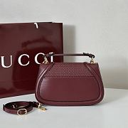 Gucci Blondie Medium Top Handle Bag Red Woven 27x17x7cm - 4