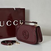 Gucci Blondie Medium Top Handle Bag Red Woven 27x17x7cm - 3