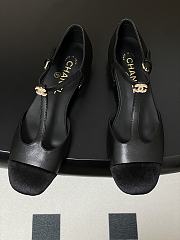 Chanel T-Strap Black Flats - 4