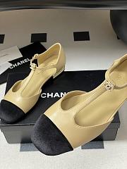 Chanel T-Strap Beige Flats - 5