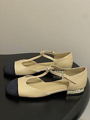 Chanel T-Strap Beige Flats - 3