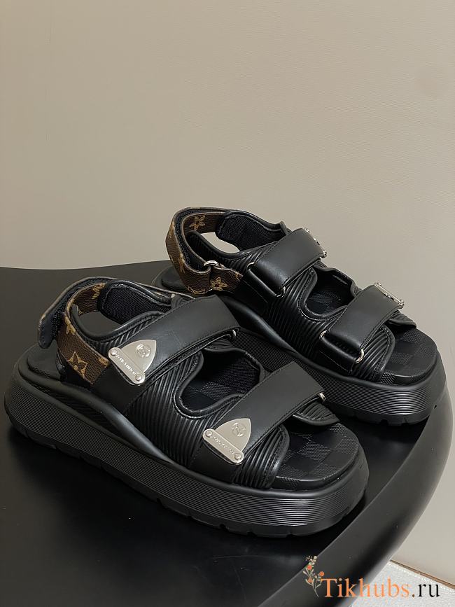 Louis Vuitton LV Chameleon Black Sandals - 1