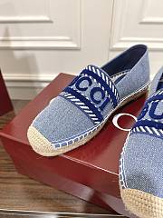 Gucci Women's Espadrille Blue Denim Flat - 3