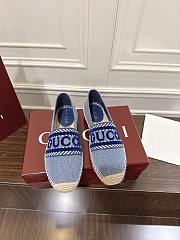 Gucci Women's Espadrille Blue Denim Flat - 4