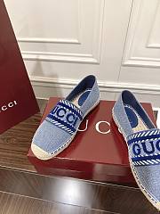 Gucci Women's Espadrille Blue Denim Flat - 2