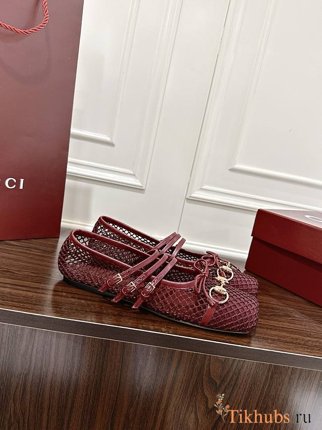 Gucci Women's Ballerina With Horsebit Red - 1