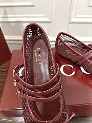 Gucci Women's Ballerina With Horsebit Red - 4