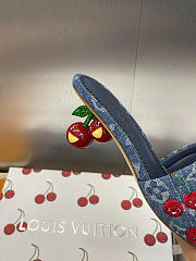 Louis Vuitton LV Blue Denim Cherry Heel 5.5cm - 5