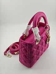 Dior Small Lady Bag Fuchsia 20cm - 3