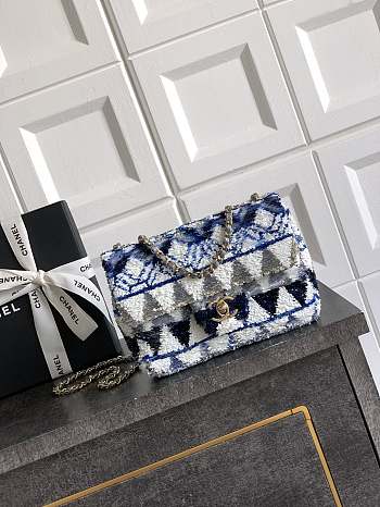 Chanel Mini Flap Bag Sequin Blue 20cm