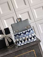 Chanel Mini Flap Bag Sequin Blue 20cm - 3